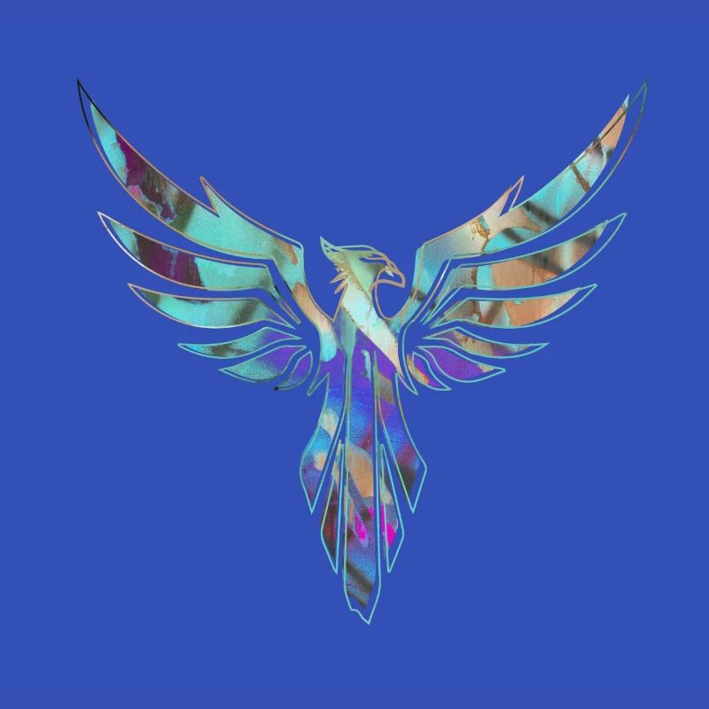 Phoenix,bird,graffiti,painting,blue