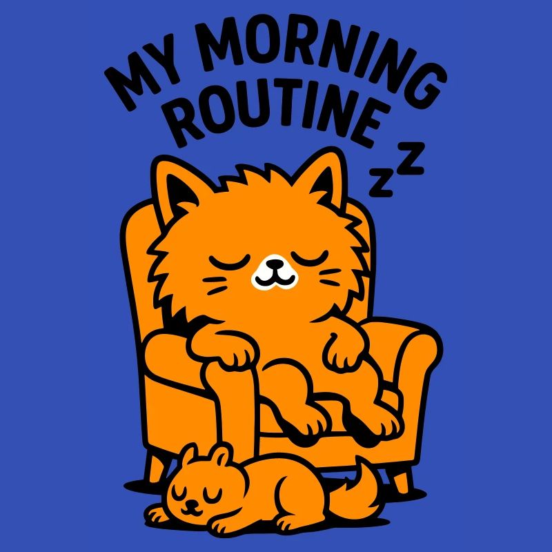 Routine matinale chat