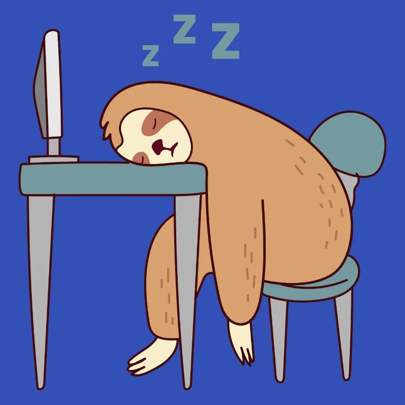 Sloth Working Falling Asleep Lazy Office Tired