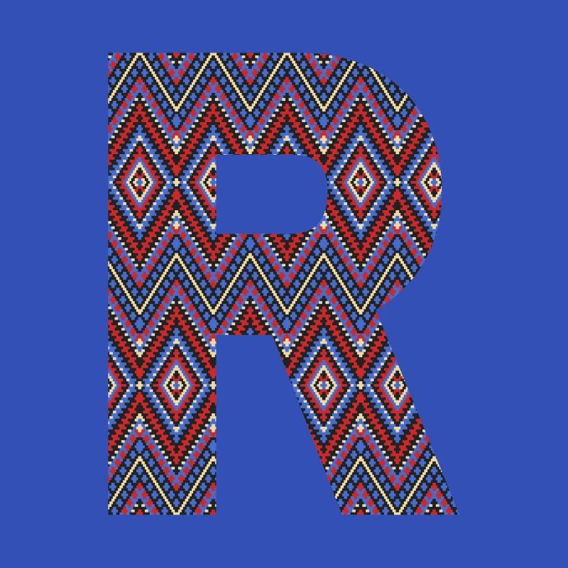 Monogram Letter R- geometric pattern