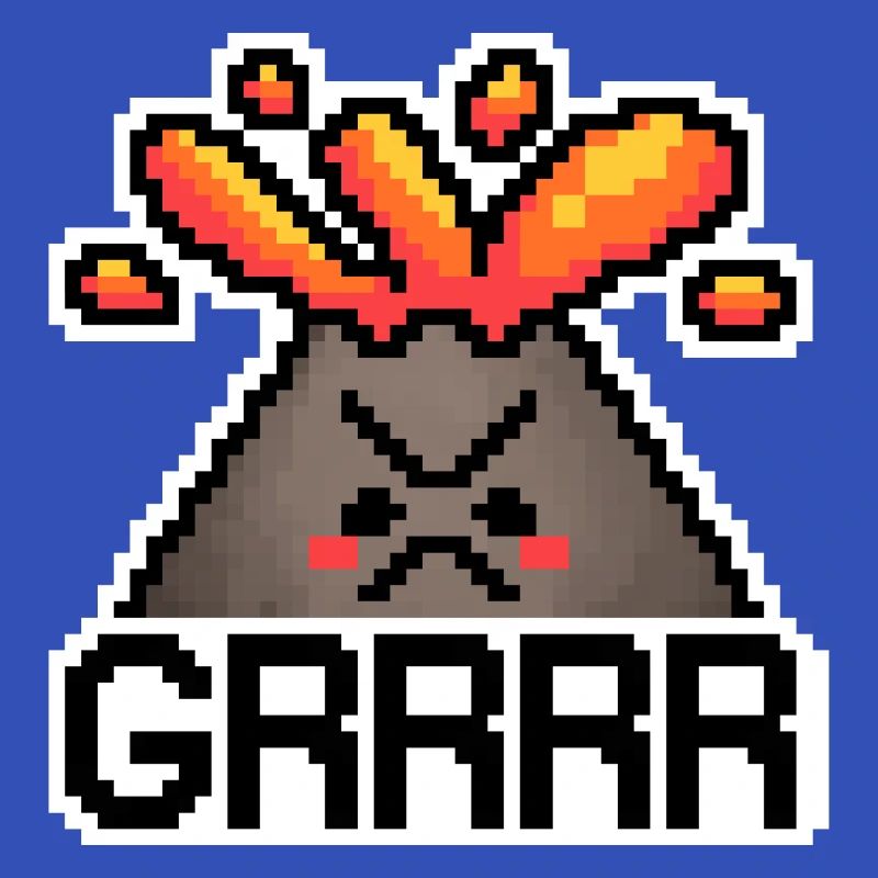 Wütender Pixel Vulkan