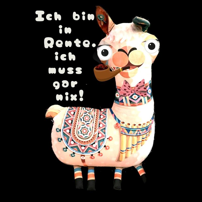 Lama,alpaka, Illustration, Comic, pfeife, Rente