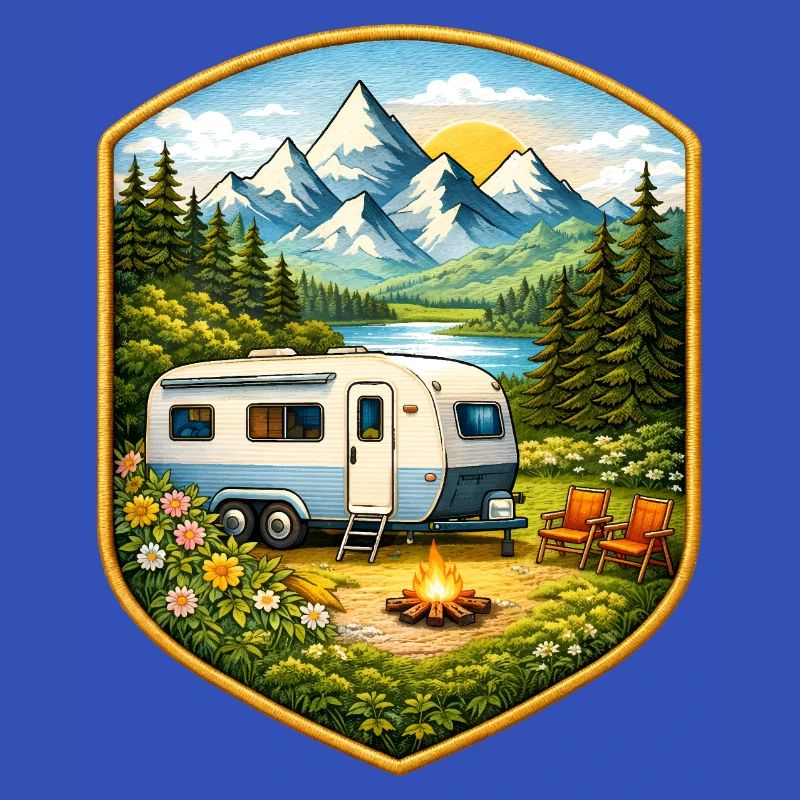 Camping Patch with Caravan
