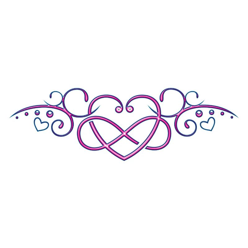 Coeur avec signe de l'infini, rose