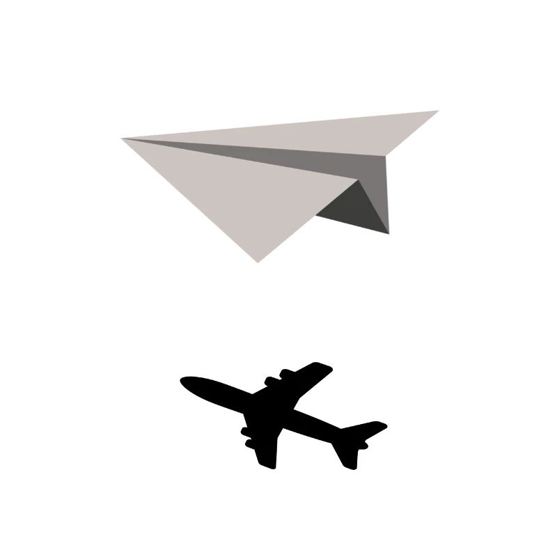 Paper plane shadow plane gift idea