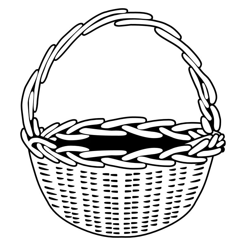 Korb - schwarz-weiß - einfärbbar