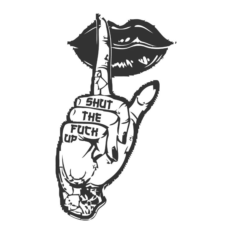 Punk Lippen mit Tattoo Spruch Geschenk