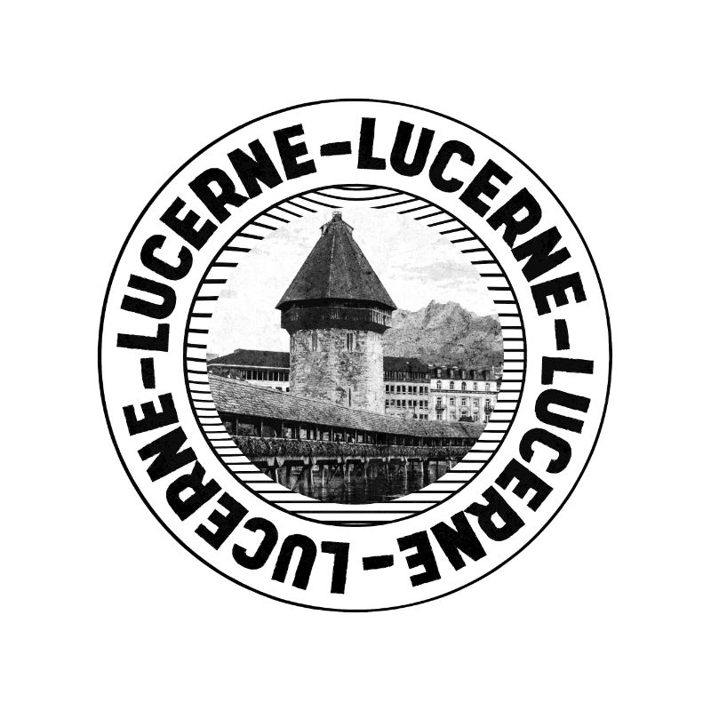 Lucerne Circular Stamp Chapel Bridge