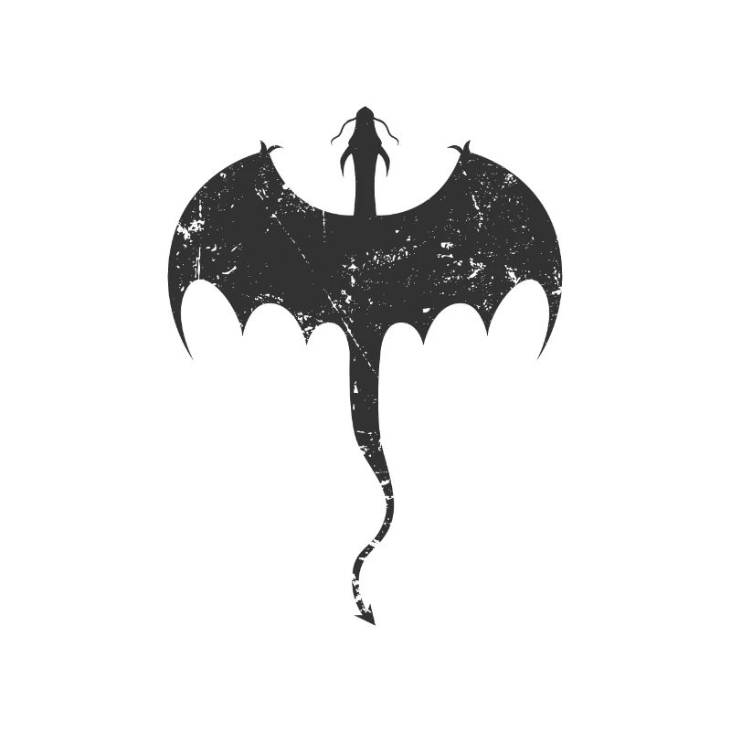Dragon with long spiny tail Mythical animal