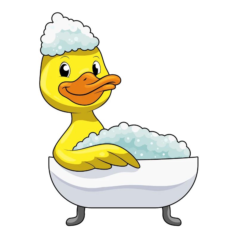 Bain de canard avec baignoire et mousse