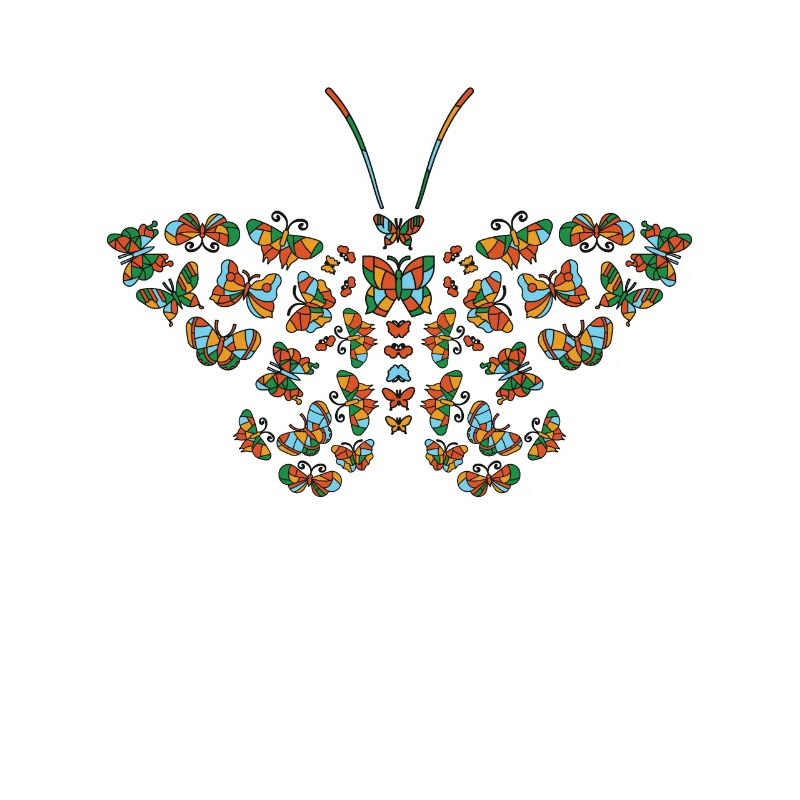 Papillon céleste de vitrail mystique