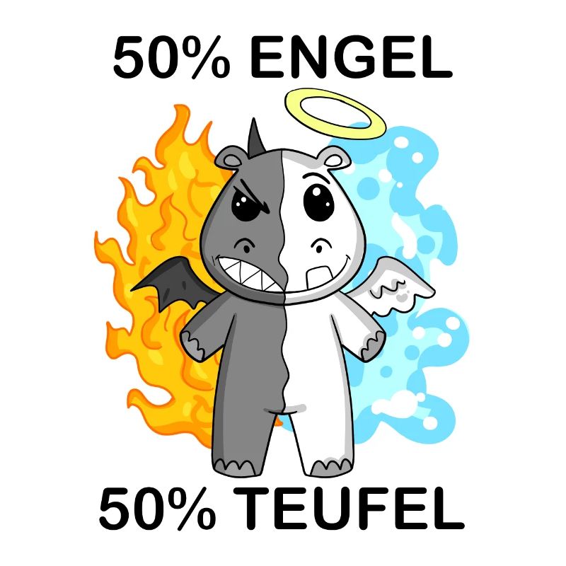 Nilpferd - Engel und Teufel