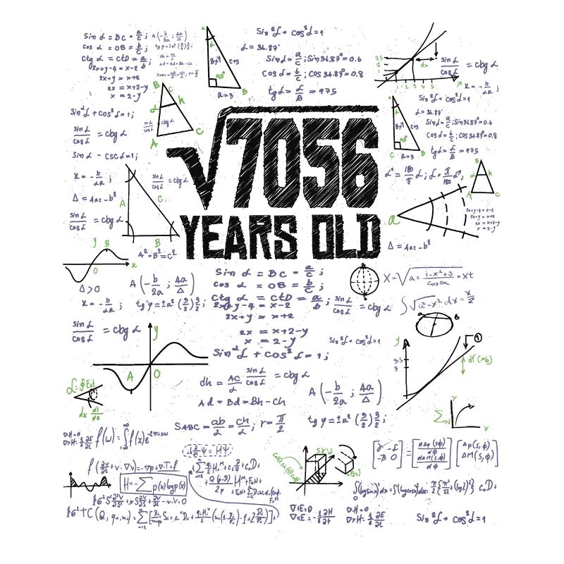 Square Root of 7056 Math Nerd 84th Birthday