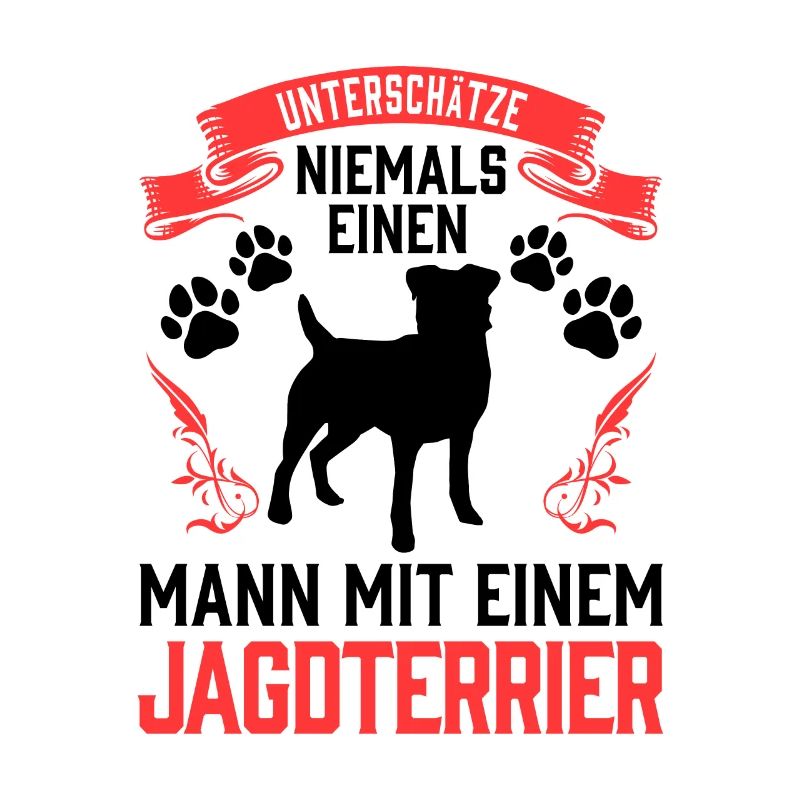 Mann mit Jagdterrier Deutscher Jagdterrier
