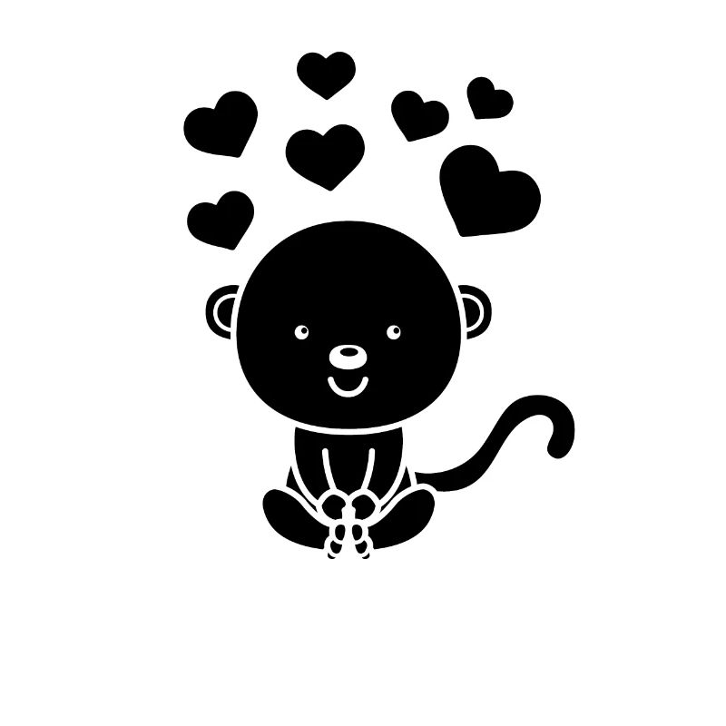 Cute Monkey Hearts Monkey With Hearts Monkey
