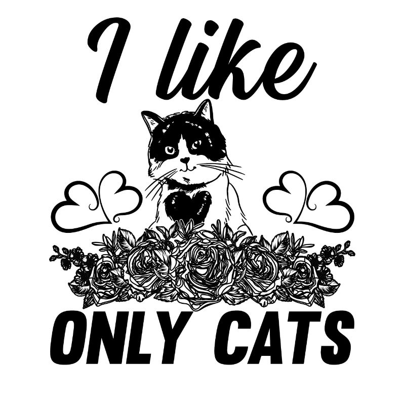 Chat avec fleurs Chat amoureux Propriétaire de chat - I Like Only