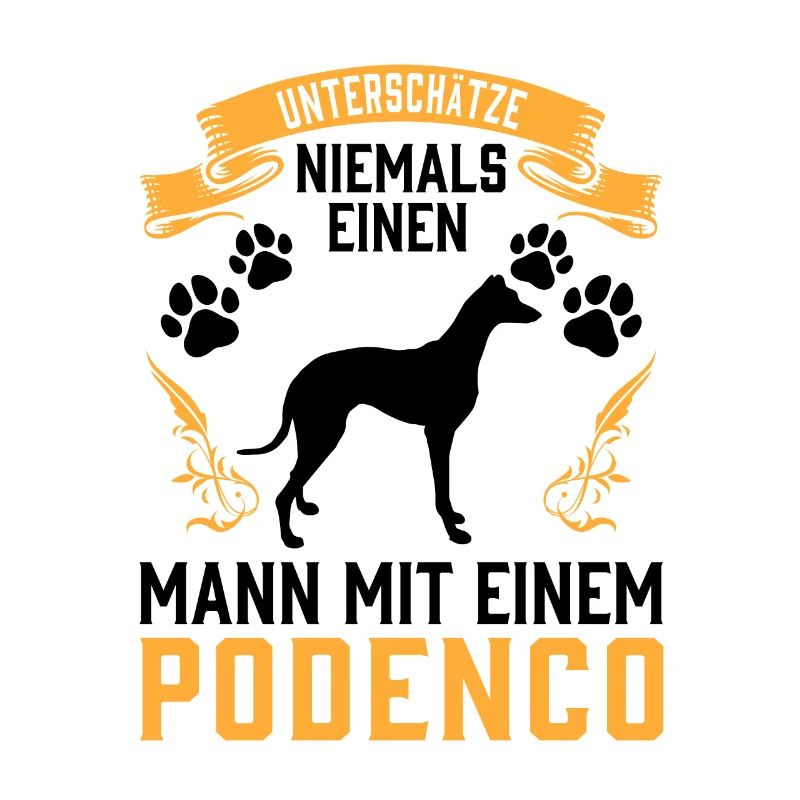 Mann mit Podenco Jagdhund spanischer Podenco