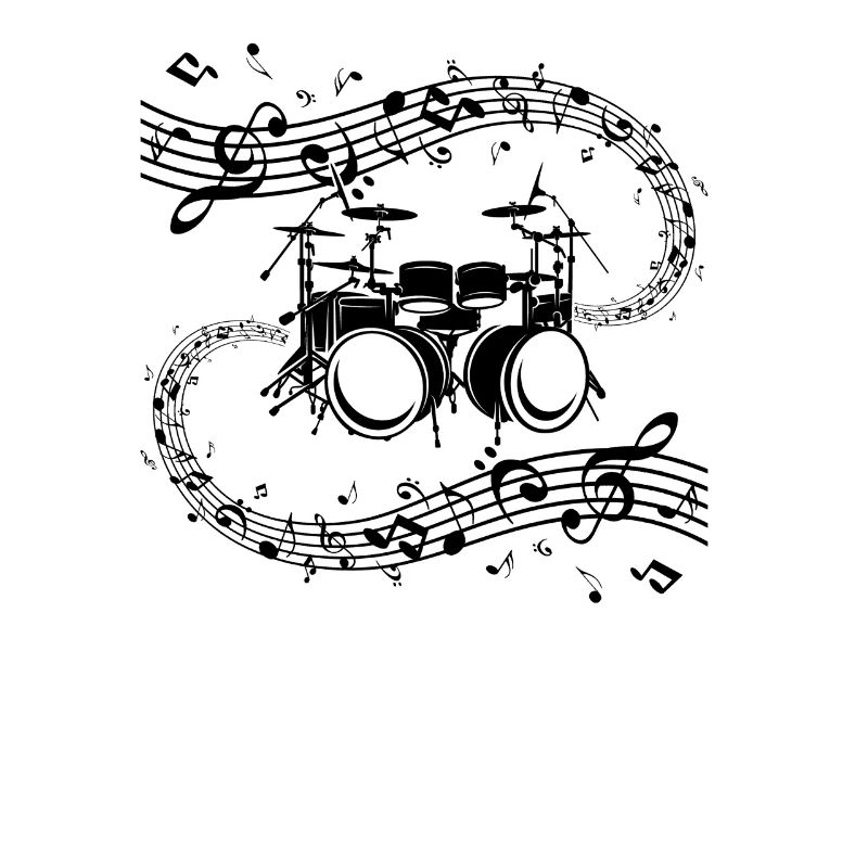 Musical Drum Set Drum Instrument Music Notes Drumm