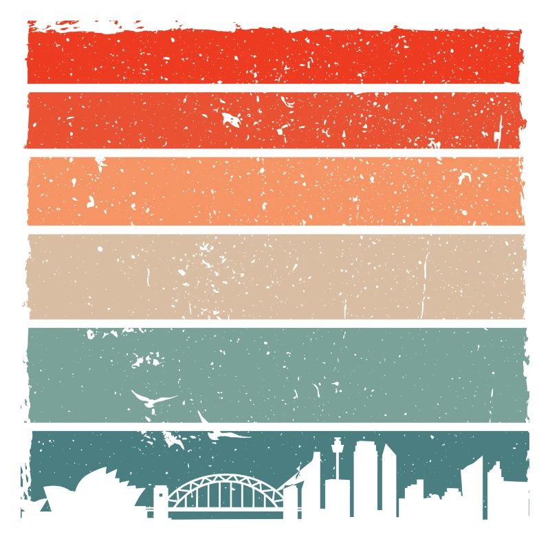 Sunset Gradient City Skyline