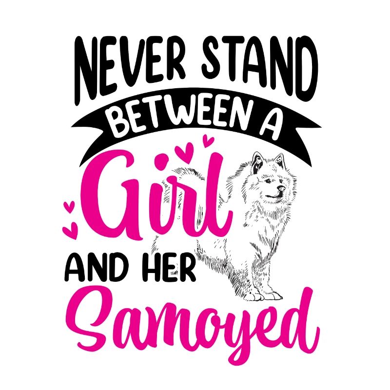 Mädchen und ihr Samojede Samojedenspitz