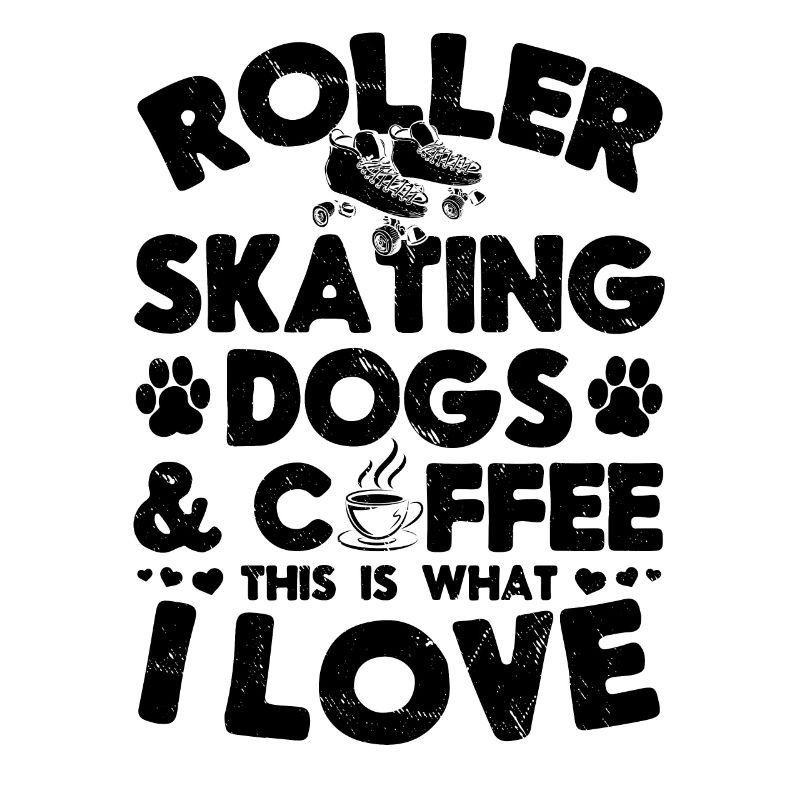 Patins à roulettes Chiens Café C’est ce que j’aime