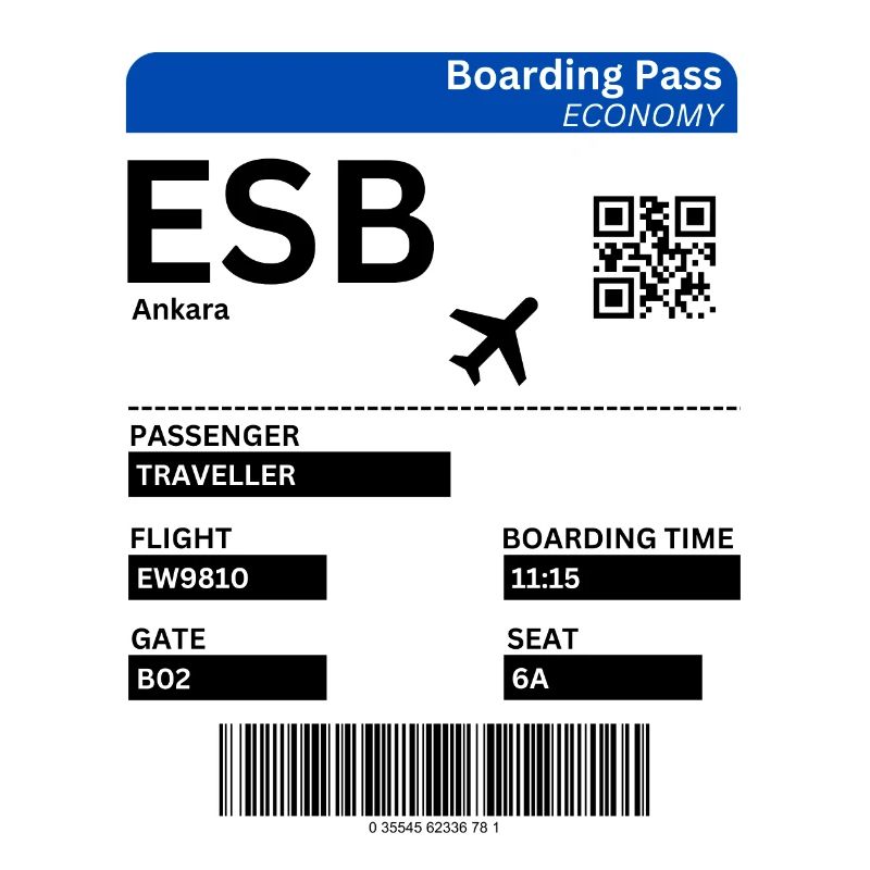 Ankara Boarding Ticket Turkey Holiday Idea