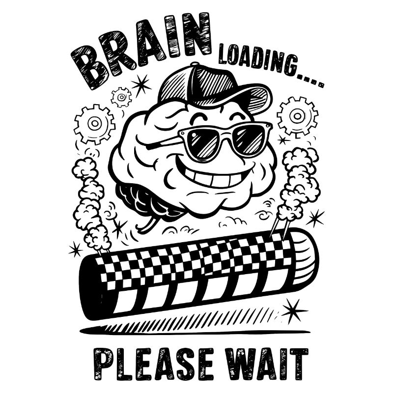 Brain Loading Lustiger Intelligenter Humor Fortschritt Kunst