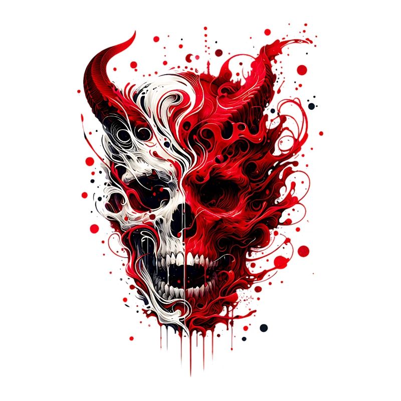 Infernal Skull Artwork Skull Meets Devil