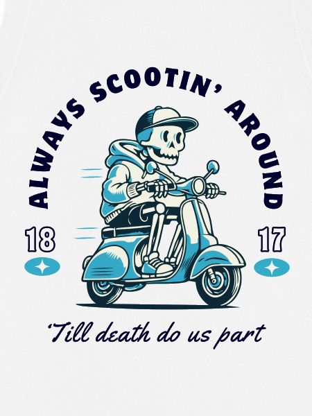 Skelett auf Scooter Design