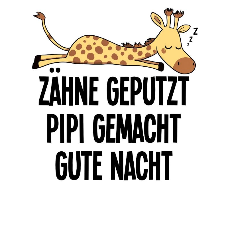 Giraffe Funny Sleeping Motif Teeth Brushed Night