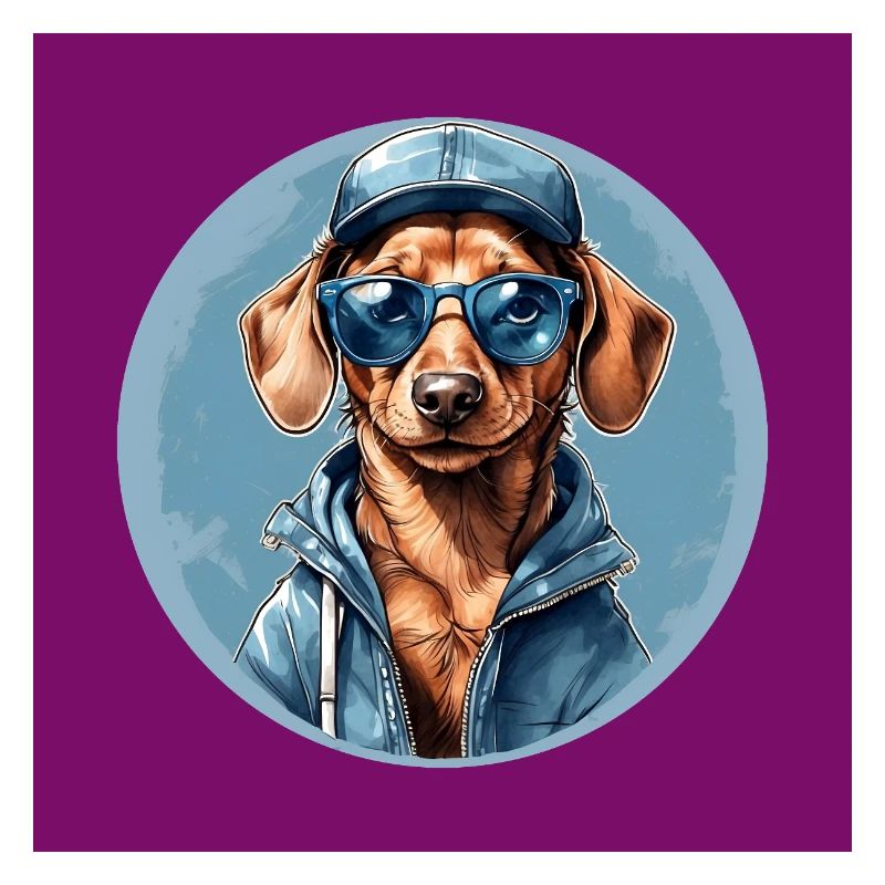 Teckel Teckel avec lunettes de soleil et sweat à capuche