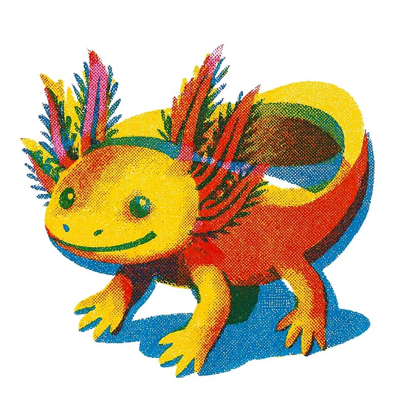 Conception d’axolotl arc-en-ciel vif