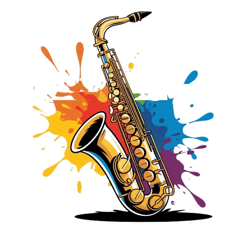 Impression d'art expressionniste de saxophone
