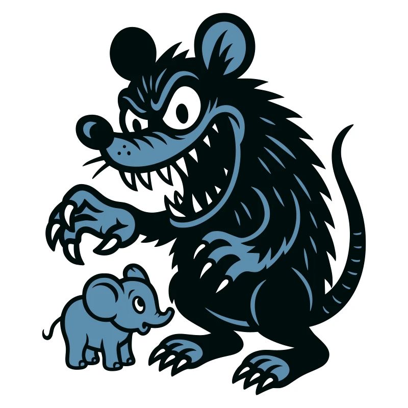 Rat géant et petit éléphant