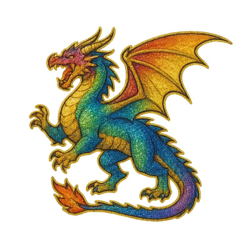 Rainbow Glitter Dragon