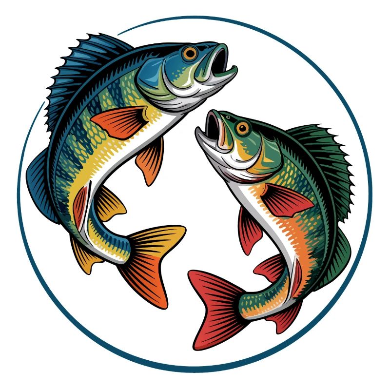Zwei springende Barsche