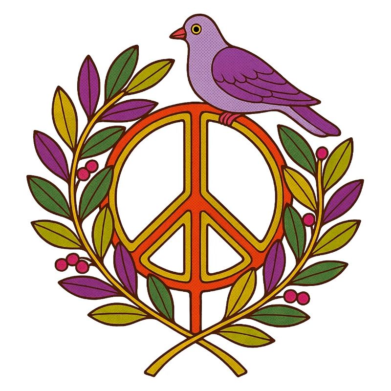 Lebendiger Friedensvogel Blumenkranz