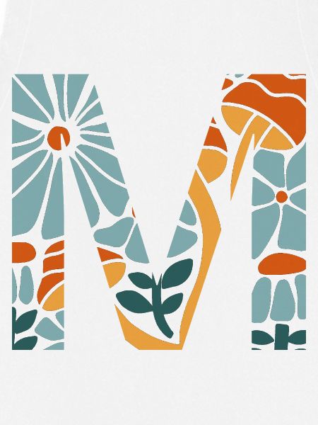 Buchstabe m Blumen groovy Geschenkidee