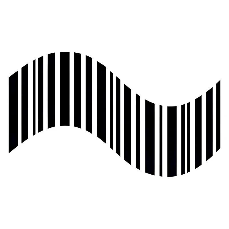 Barcode in wavy shape