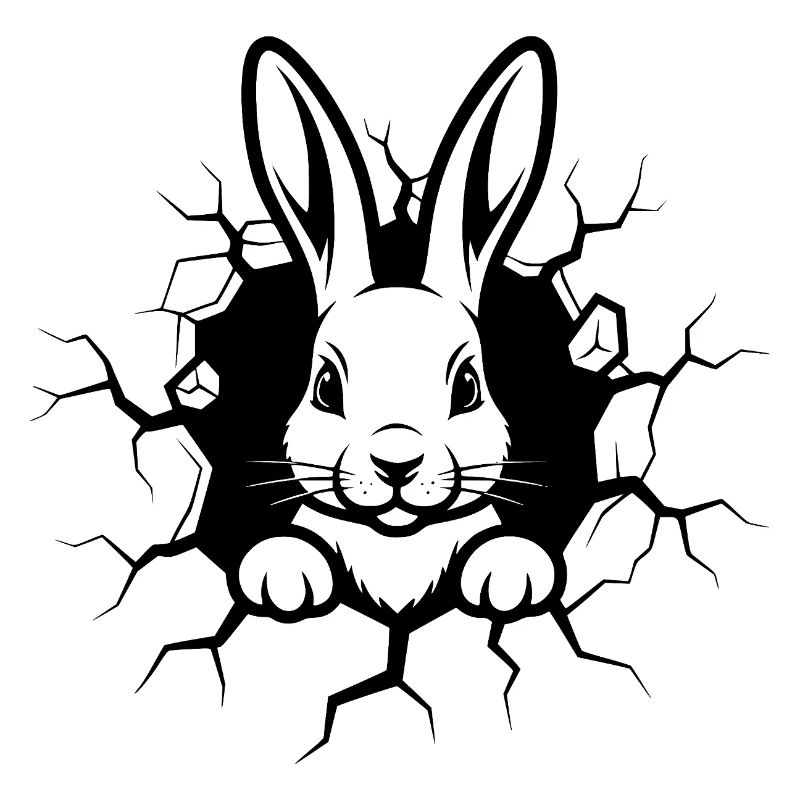 Motif d’animal mignon en forme de brise murale en forme de lapin.