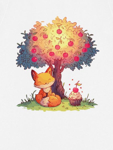 Fuchs am Apfelbaum mit Cupcake