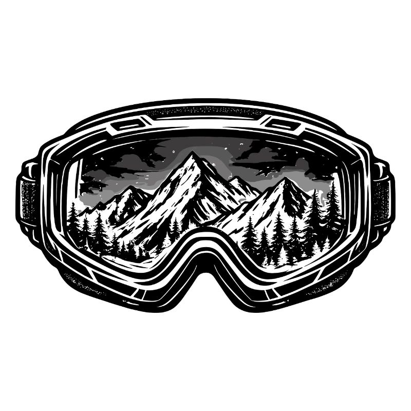 Mountains in ski goggle design