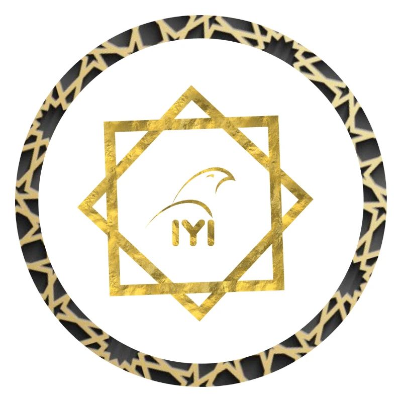 Geometric gold logo with pattern frame