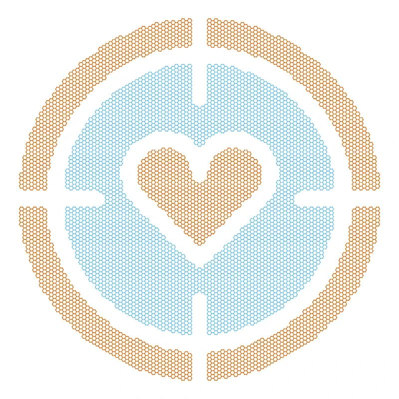 Heart in Target Emblem, honeycomb pattern