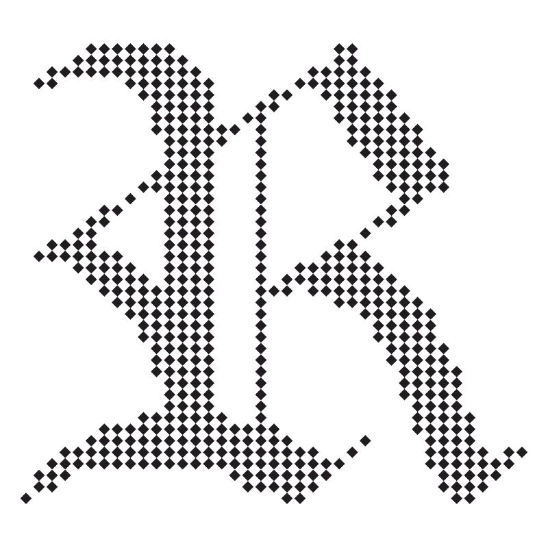 Conception typographique de lettres gothiques R