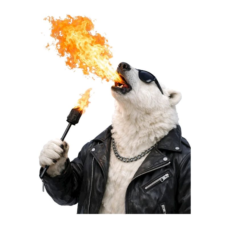 Polar Bear Fire Breath Leather Jacket