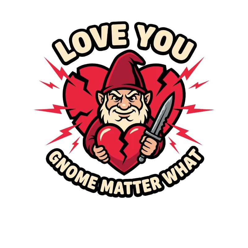 Evil Gnome, Dark Gnome, Goth Gnome, Funny Gnome