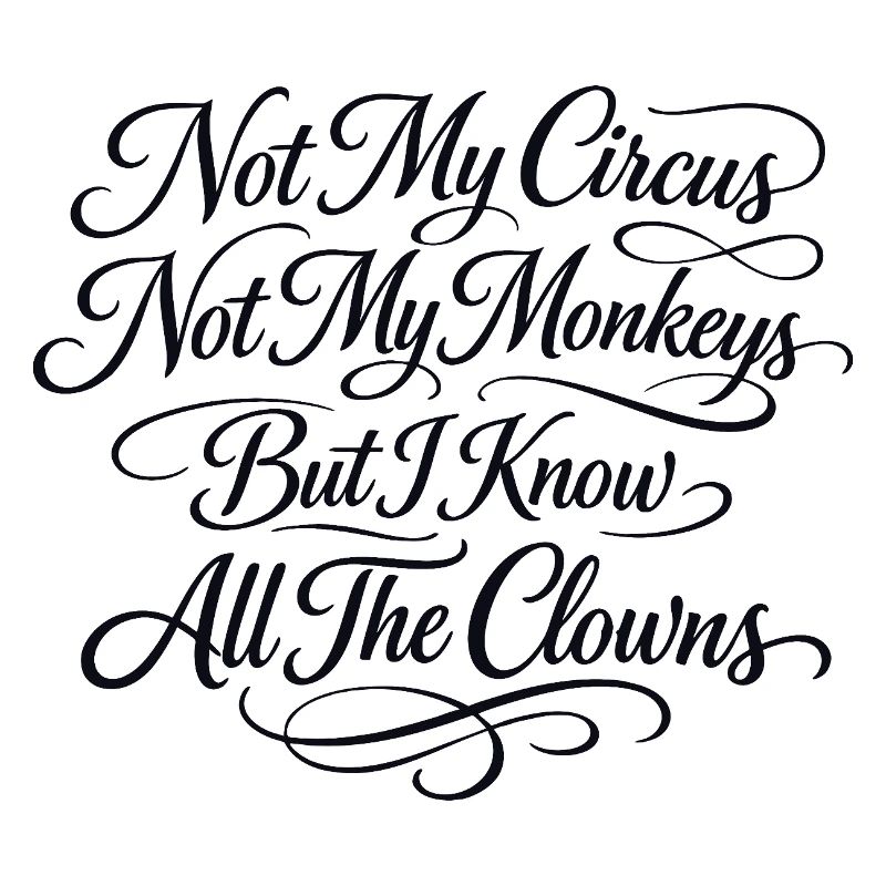 Pas mon cirque, pas mes singes, je sais