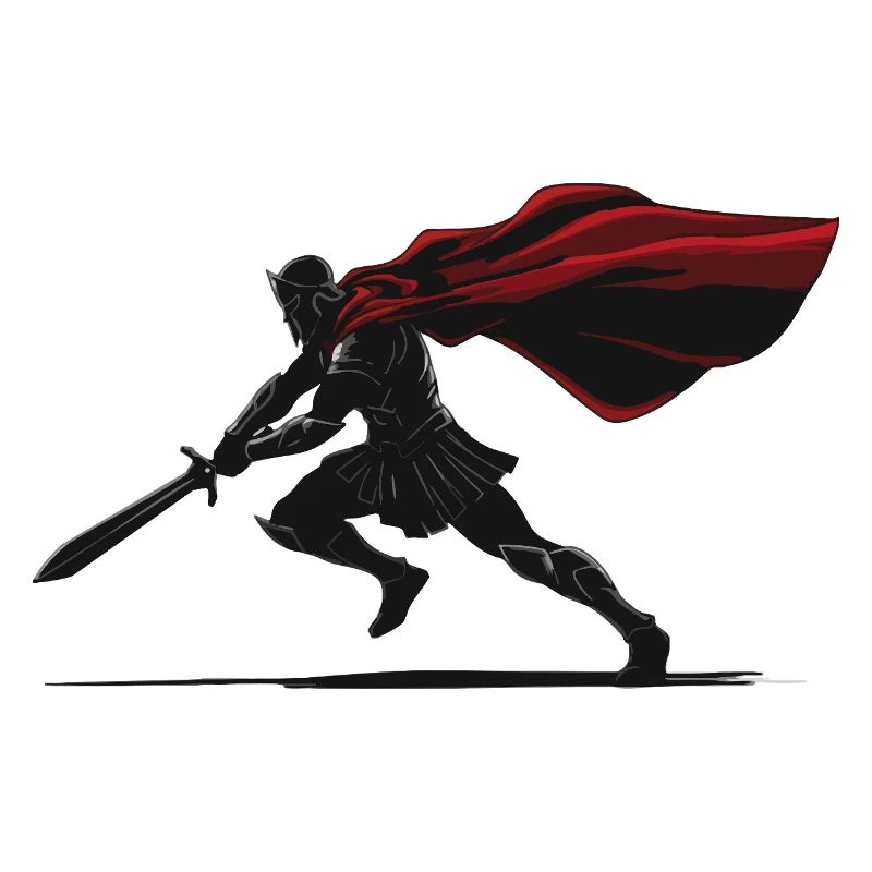 Guerrier Spartiate Ombre Epée Mascotte Warrior