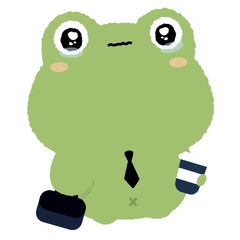 Grenouille fatiguée en cravate